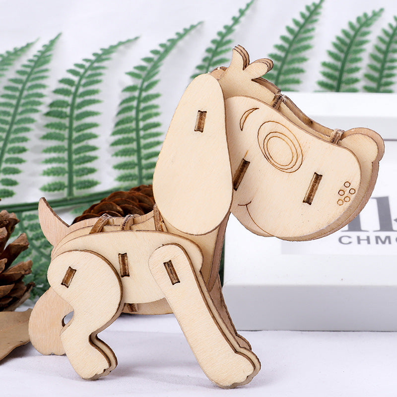 Chiot - Cartoon - Puzzle 3D en bois