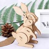 Lapin - Cartoon - Puzzle 3D en bois