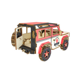 Voiture 4x4 rouge - Puzzle 3D en bois