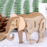 Eléphant - Cartoon - Puzzle 3D en bois