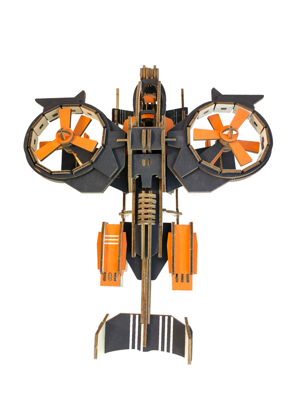 Hélicoptère de combat Le scorpion AT-99 (Noir & orange) - Puzzle 3D en bois