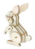 Lapin - Cartoon - Puzzle 3D en bois