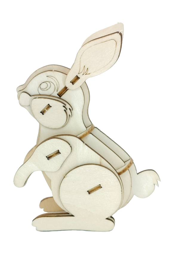 Lapin - Cartoon - Puzzle 3D en bois