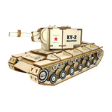 Tank soviétique KV-2 - Puzzle 3D en bois