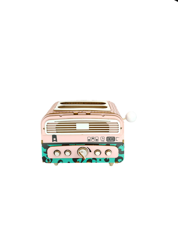 Radio Rose Rétro - POT A CRAYONS / STYLOS - Puzzle 3D en bois