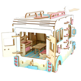 Caravane de surfeur - Puzzle 3D en bois