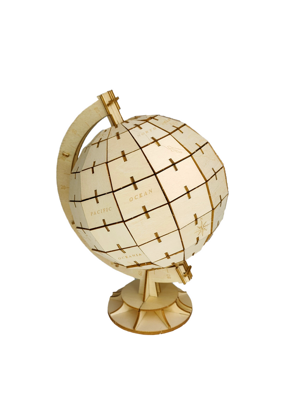 Globe terrestre - Puzzle 3D en bois